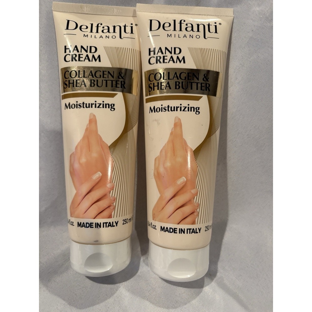 NEW Delfanti Milano Hand Cream Collagen & Shea Butter Moisturizing 8.4oz 2 Pack